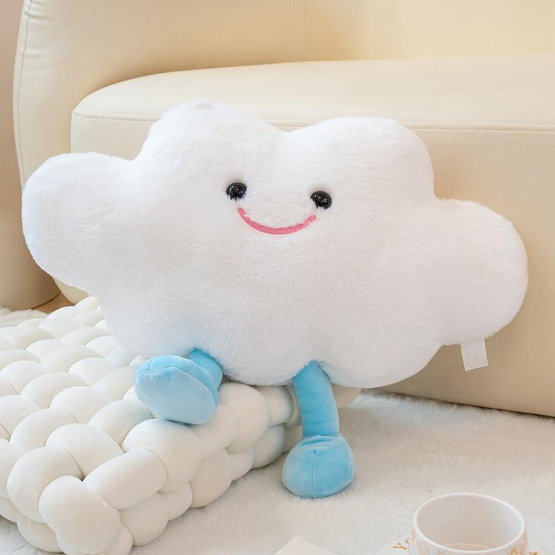 High-Quality Yellow Moon White Cloud Stuffed Plush Toys Cartoon Soft Adorable ThrowPillow Home Decor Baby Comfort Birthday Gifts