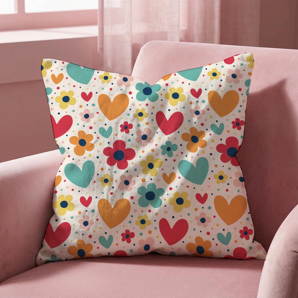 

Colorful Flowers Cushion Cover Multi-Scene Pillow Cover for Home & Car - Reversible, Soft & Durable for Daily Use 30cmx30cm