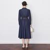 Women's Blue Denim Waist-Slimming Workwear Shirt Dress - Spring Fashion