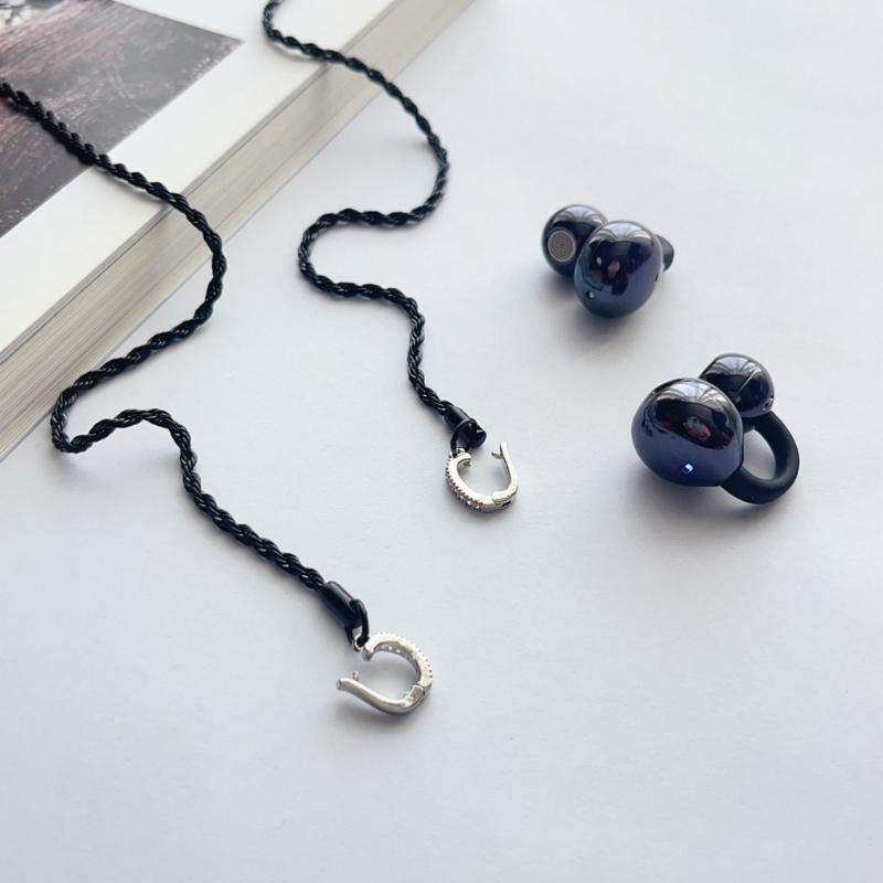 Elegant Stainless Steel Earphone Lanyard Anti Slip Clip Secure Cord for FreeClip1/2 Sports Commuting Daily Use