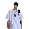 Men'S Trendy Letter Round Neck Printed Short Sleeved T-Shirt For Summer Ins Loose Casual Top