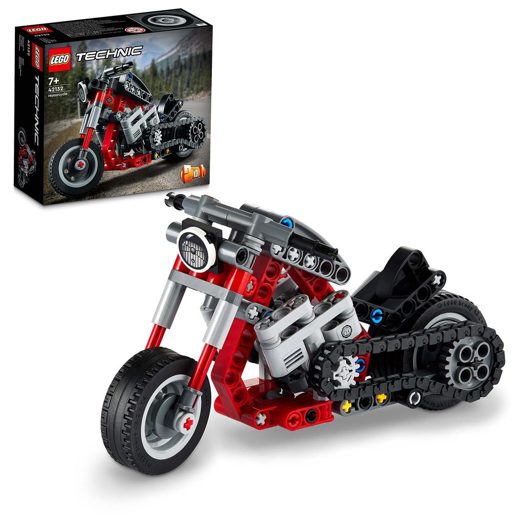 LEGO Technic Motorcycle 42132, a STEM Educational Toy and Building Block Gift for Boys Ages 7 and Up.