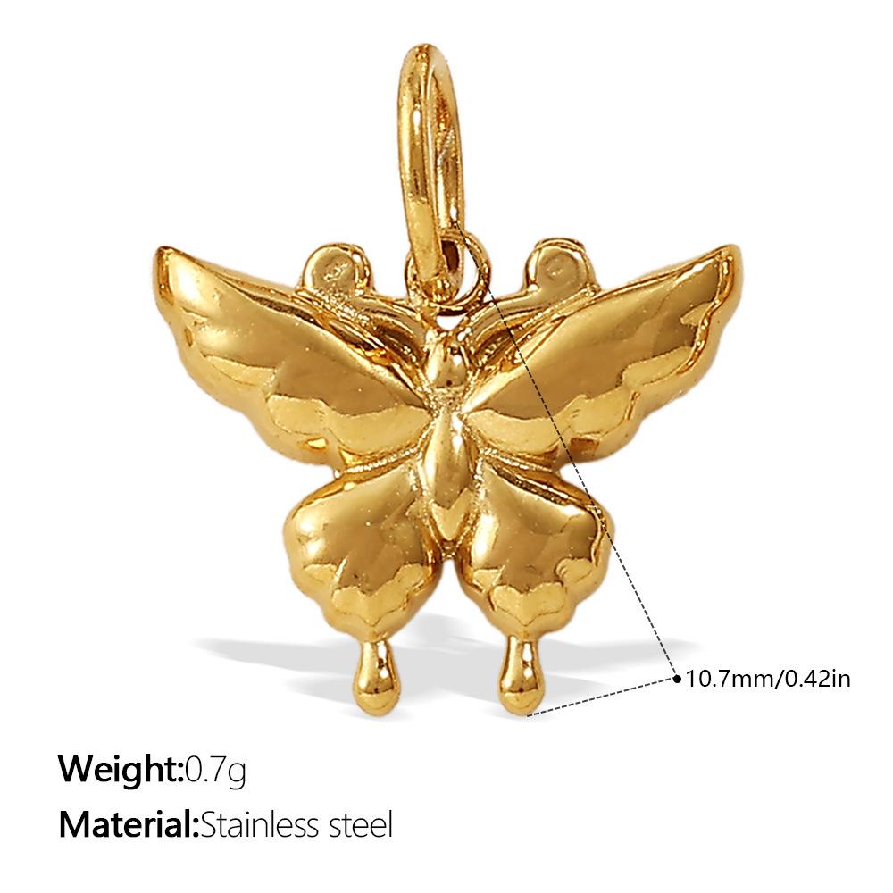 European and American creative gold mini DIY butterfly love pendant collection stainless steel plated 18K gold compact accessories