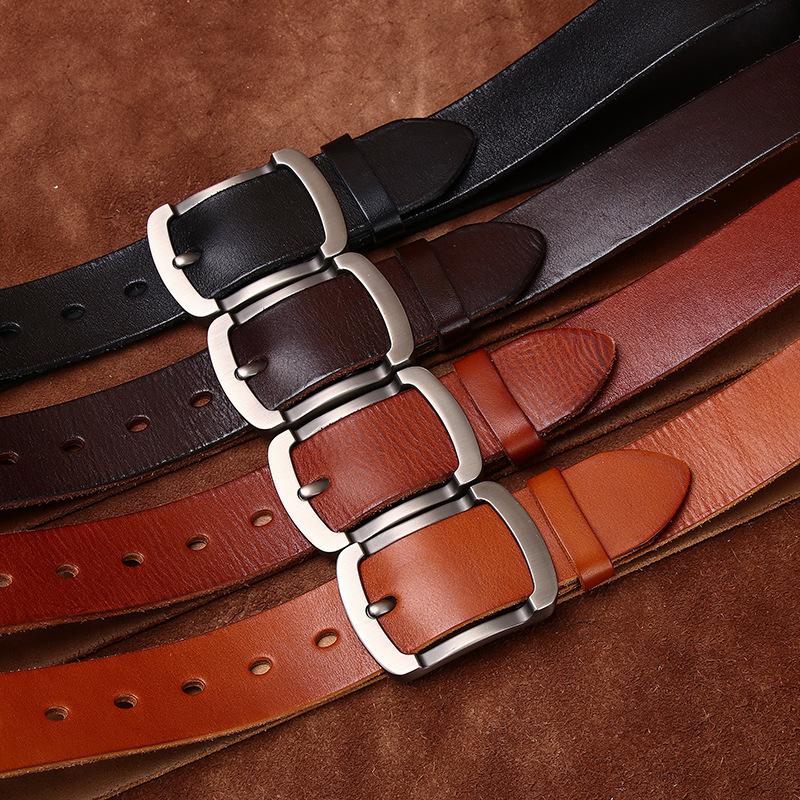 Exclusive For Men'S Pin Buckle Belt, First Layer Cowhide Casual Versatile With Jeans Casual Leather Men'S Belt
