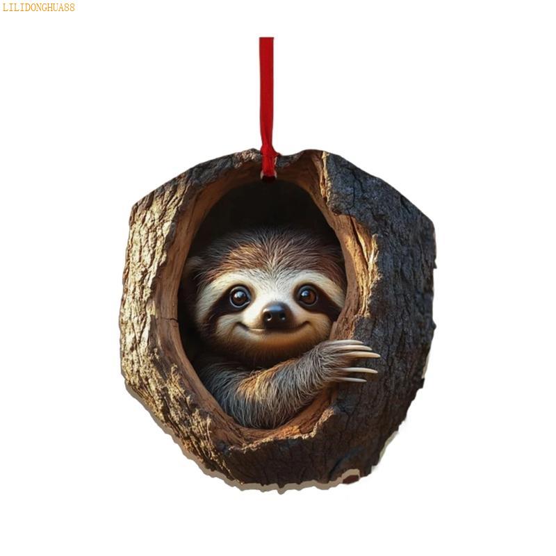 K1AE Festival Owl Styles Christmas Tree Hanging Ornament Craft of Sturdy 2D Acrylic Accessory for Home Decoration Use