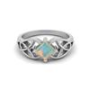 5MM Square Opal Gemstone 925 Sterling Silver Solitaire Celtic Women's Engagement Ring