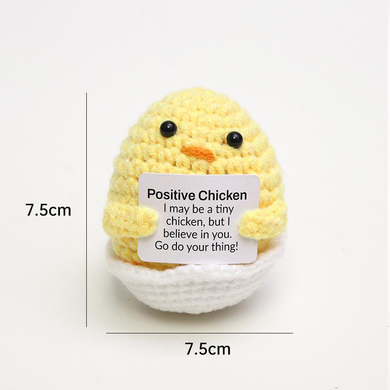 Positive Crochet Dog Doll With Affirmation Card Home Room Decoration Funny Handmade Plush Wool Doll Ornaments Christmas Gifts