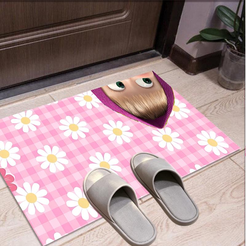 Masha and The Bear Pattern Rug, Indoor/Outdoor Mat, for Picnic, Gameroom, Bedroom, Office, Living Room, Home Decor Carpet, Birthday Gift