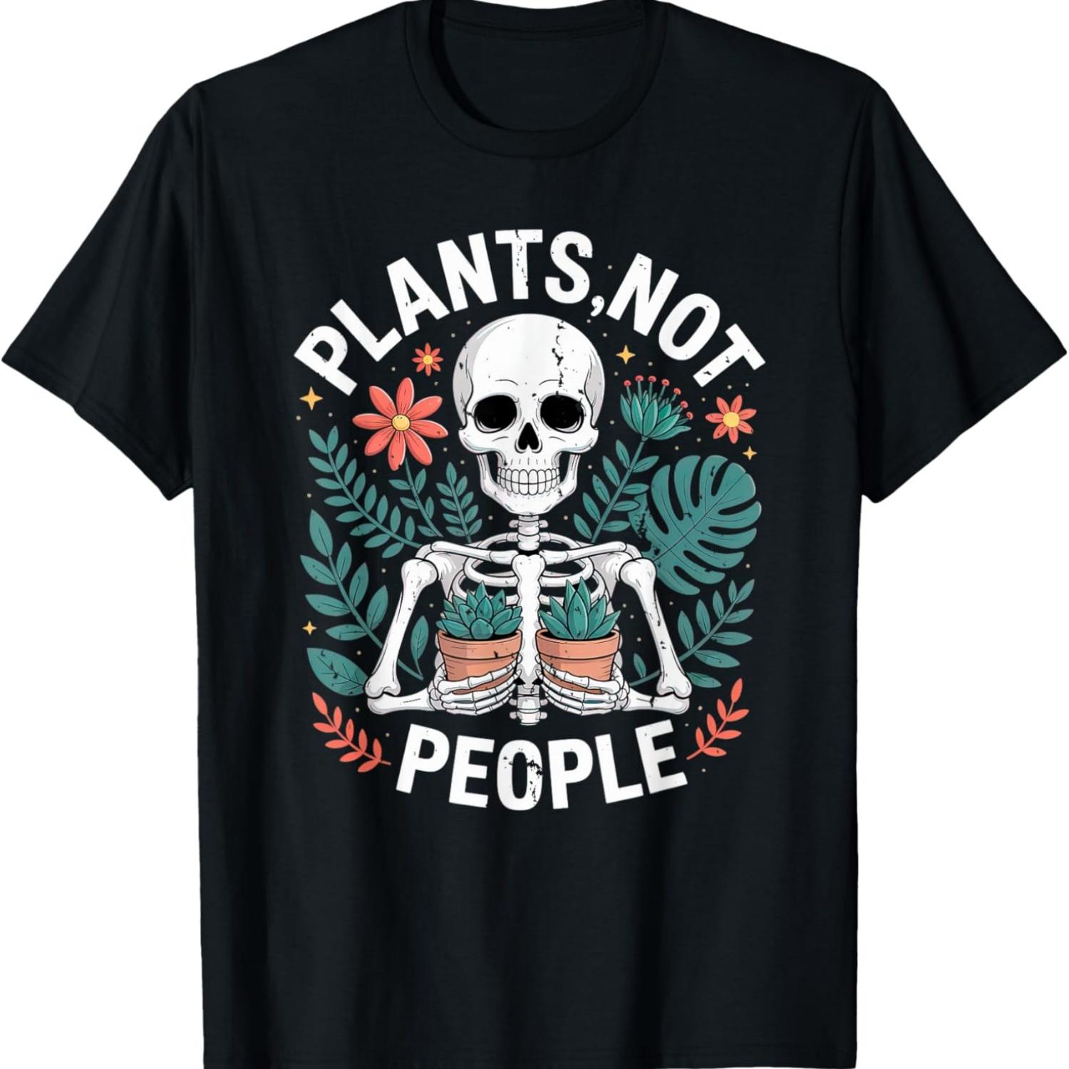 sPlants Not People Skeleton with Succulents and Garden T-Shirt S чёрный