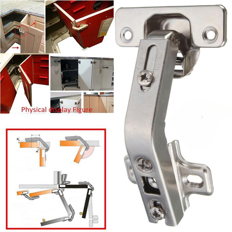 135° Corner Folded Cabinet Door Hinges Kitchen Bathroom Cupboard Hinge 2 Holes