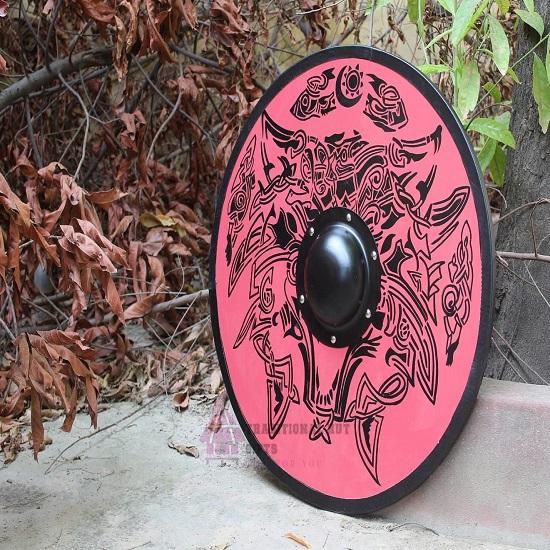 

Wooden Shield 60.96cm Medieval Shield Heavy Metal Viking Shield