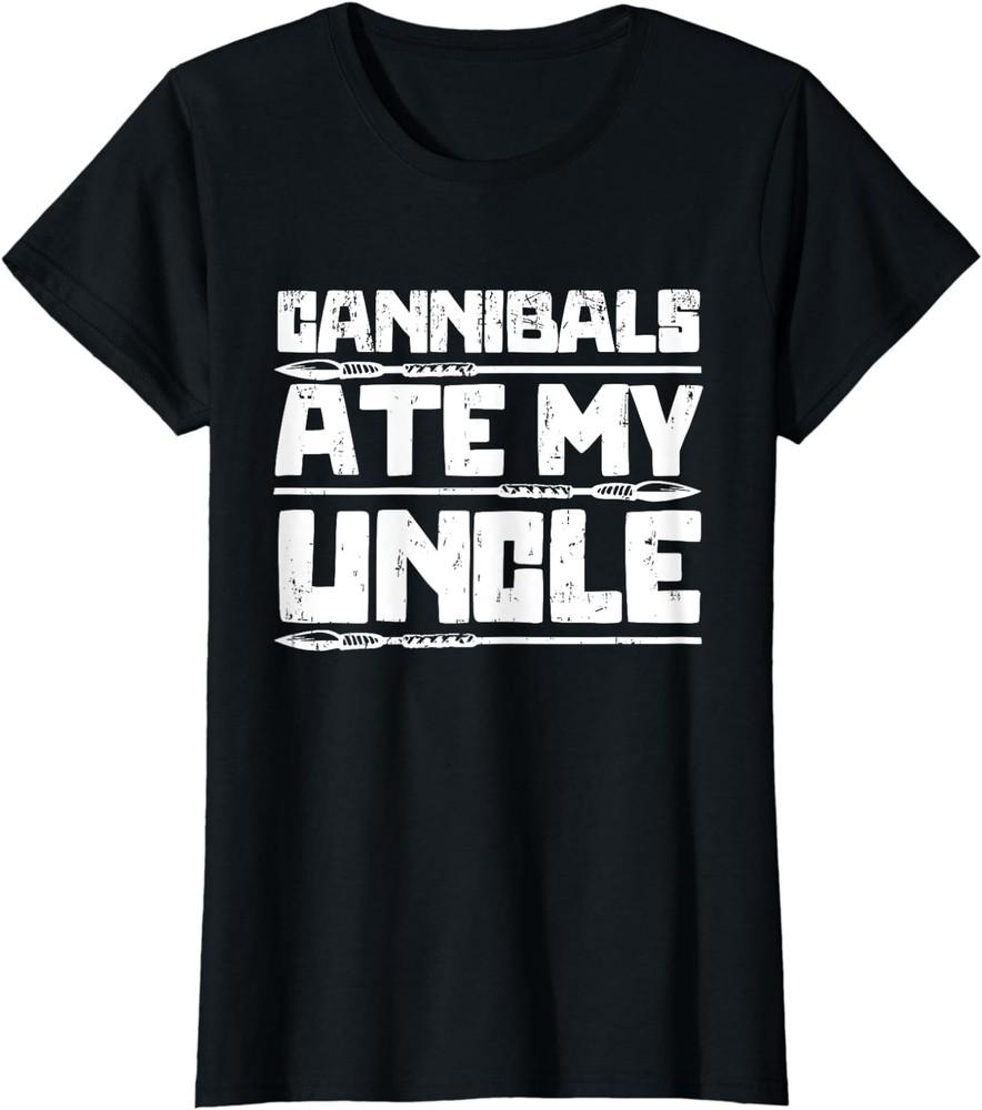 Retro Cannibals Ate My Uncle Joe Biden Satire Trump Ladies Crewneck T-Shirt Unisex T-Shirt XXL