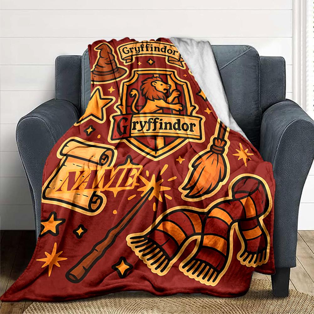 Custom Name Slytherin Pride Honor Blanket for Couch & Bed, Plush Cozy Fuzzy Blanket Super Soft & Warm Blankets for Fall and Winter. 090866