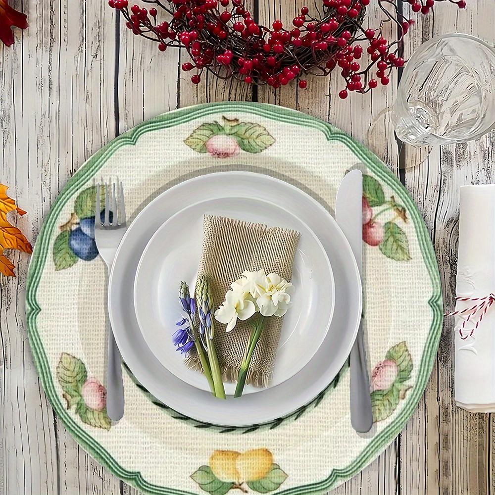 4/6 Stück Obst- und Blumen-Essmatte Gelbes Herz Fruchtmuster Dessertladen Dekoration Frischer Landhausstil