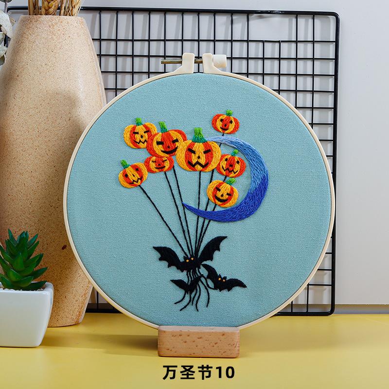 Diy Handmade Embroidery Material Package, Halloween Pumpkin Bat Ghost European And American Festivals Christmas