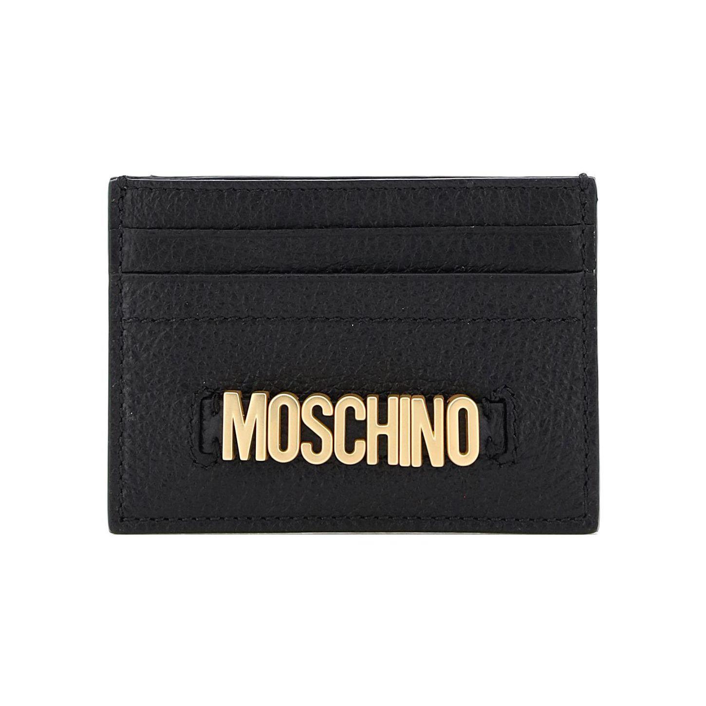 

Moschino Textured Open Closure Leather Card Holder Wallet Women Wallet Black A811680030555 Basic Set (Bag+Dust Bag)