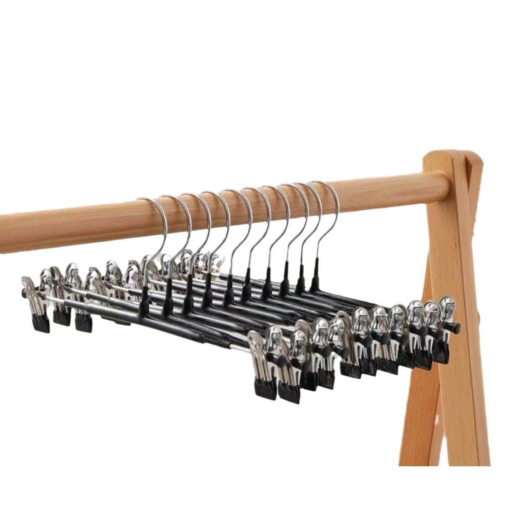 Standard Wardrobe Pants Hanger With Non Slip Stainless Steel Clips For Home Storage And Organization