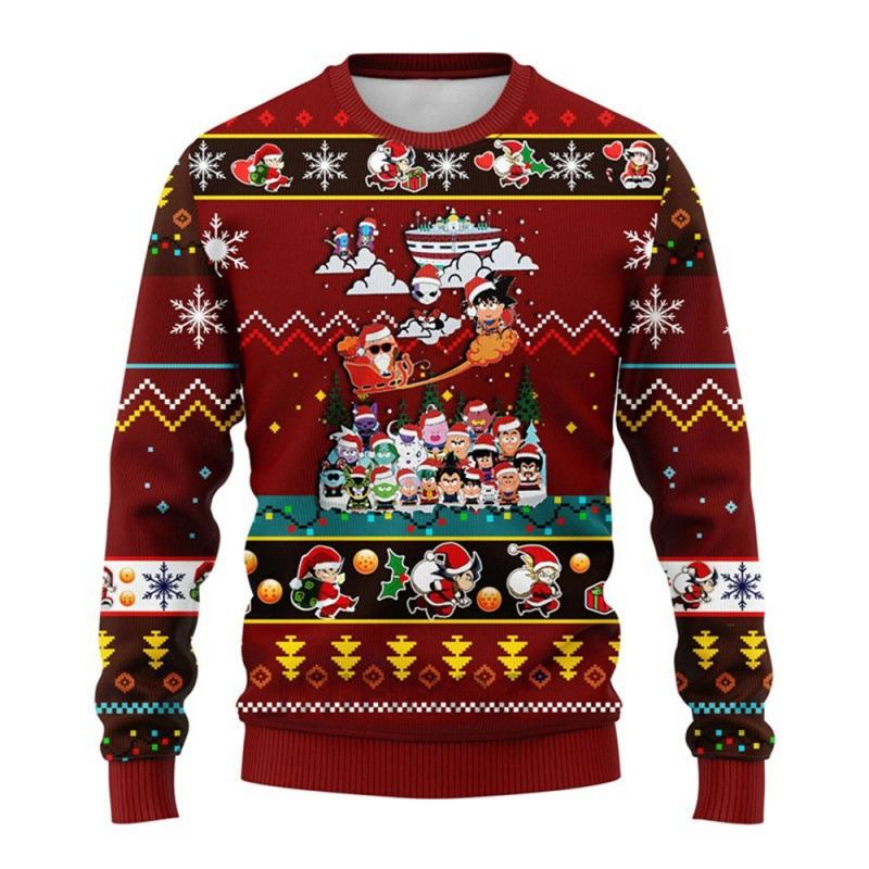 Demon Slayer 3D Print Casual Base Layer Shirt Christmas Loose Crew Neck Sweatshirt 0054
