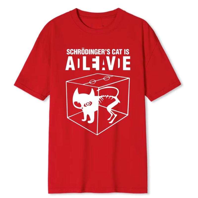 

2025 Top Quality Schrodinger Cat Summer Print Fashion Loose Round Neck Short Sleeve Casual Big Bang Women s T-shirt 4XL