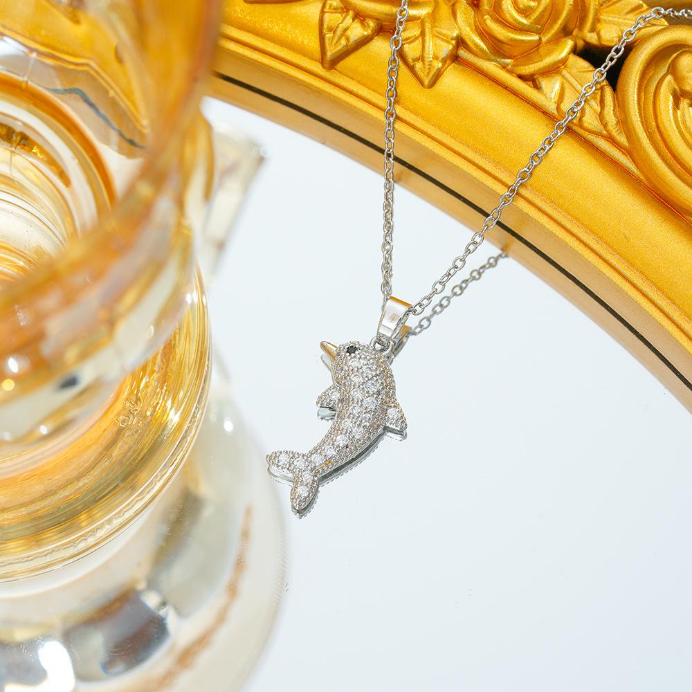 

Новое модное ожерелье с бриллиантами в виде дельфина, универсальные ювелирные изделия высокого класса