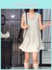 French Sweet Style Sleeveless Dress With Knitted Fabric For Summer Casual Wear
