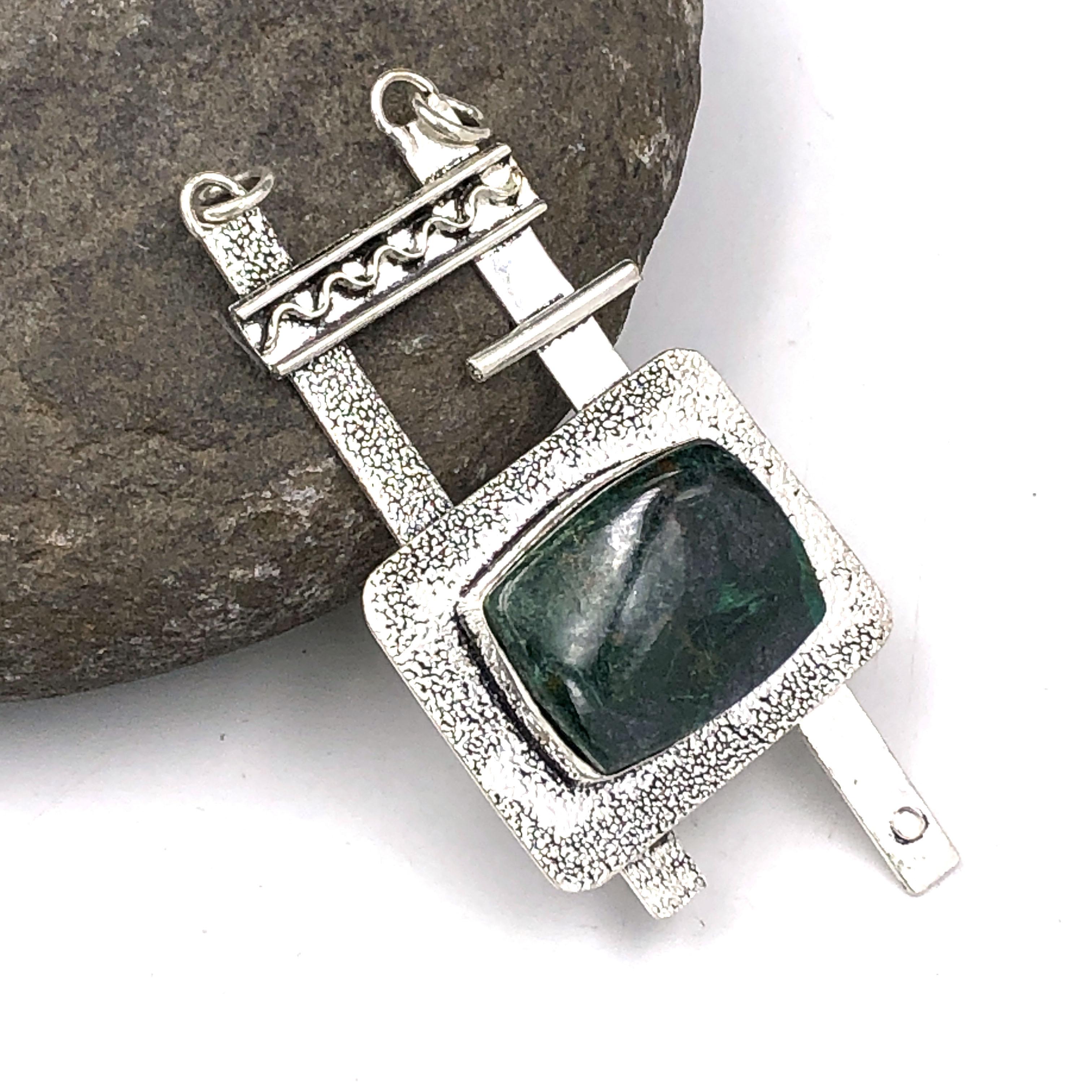 

Natural Azurite Malachite Gemstone 925 Sterling Silver Jewelry Pendant 2.82 AJP-125