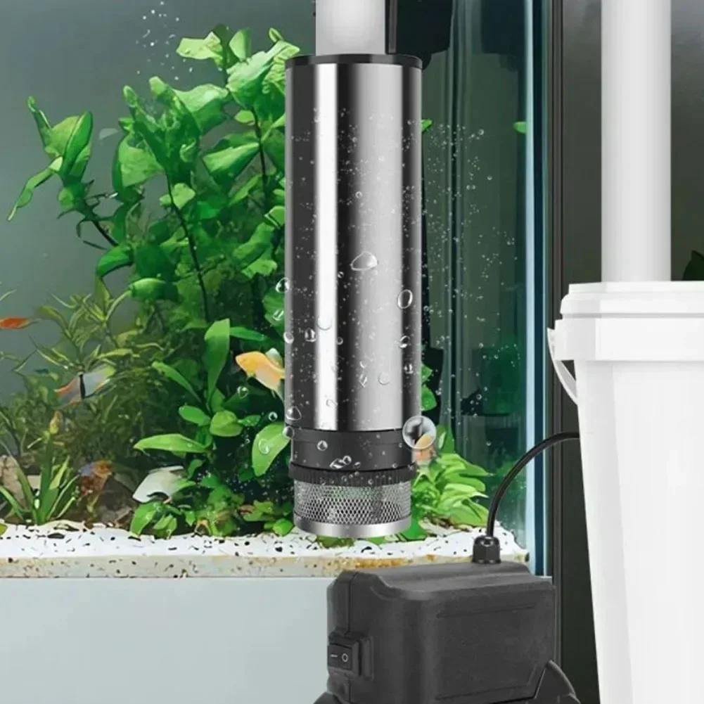 For DAYI Battery Operated Submersible Pump 60W Cordless Water Transfer Pump 3-5m Head 50-80 L/min Flow Stainless Steel