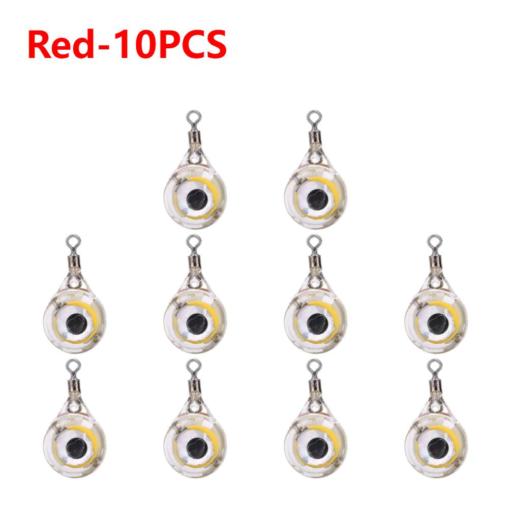 5-20PCS Mini Fishing Lure Light LED Deep Drop Underwater Eye Shape Fishing Squid Fishing Bait Luminous Lure for Attracting Fish