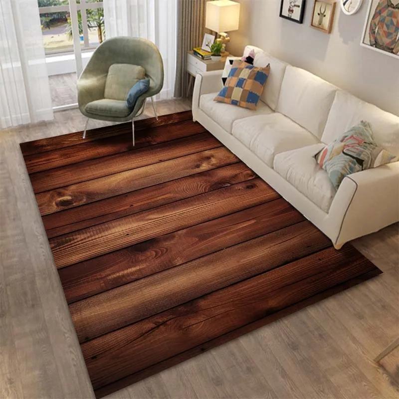 Wooden Floor Pattern Mats Door Front Decoration Home Living Room Mats