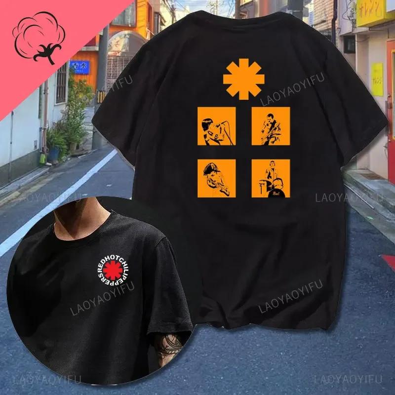 Camiseta para Hombre Red Hot Chili Peppers Estampada Camisetas de Algodón de Dibujos Animados para Hombre Moda de Verano Camisetas de Manga Corta Camiseta Hipster Harajuku