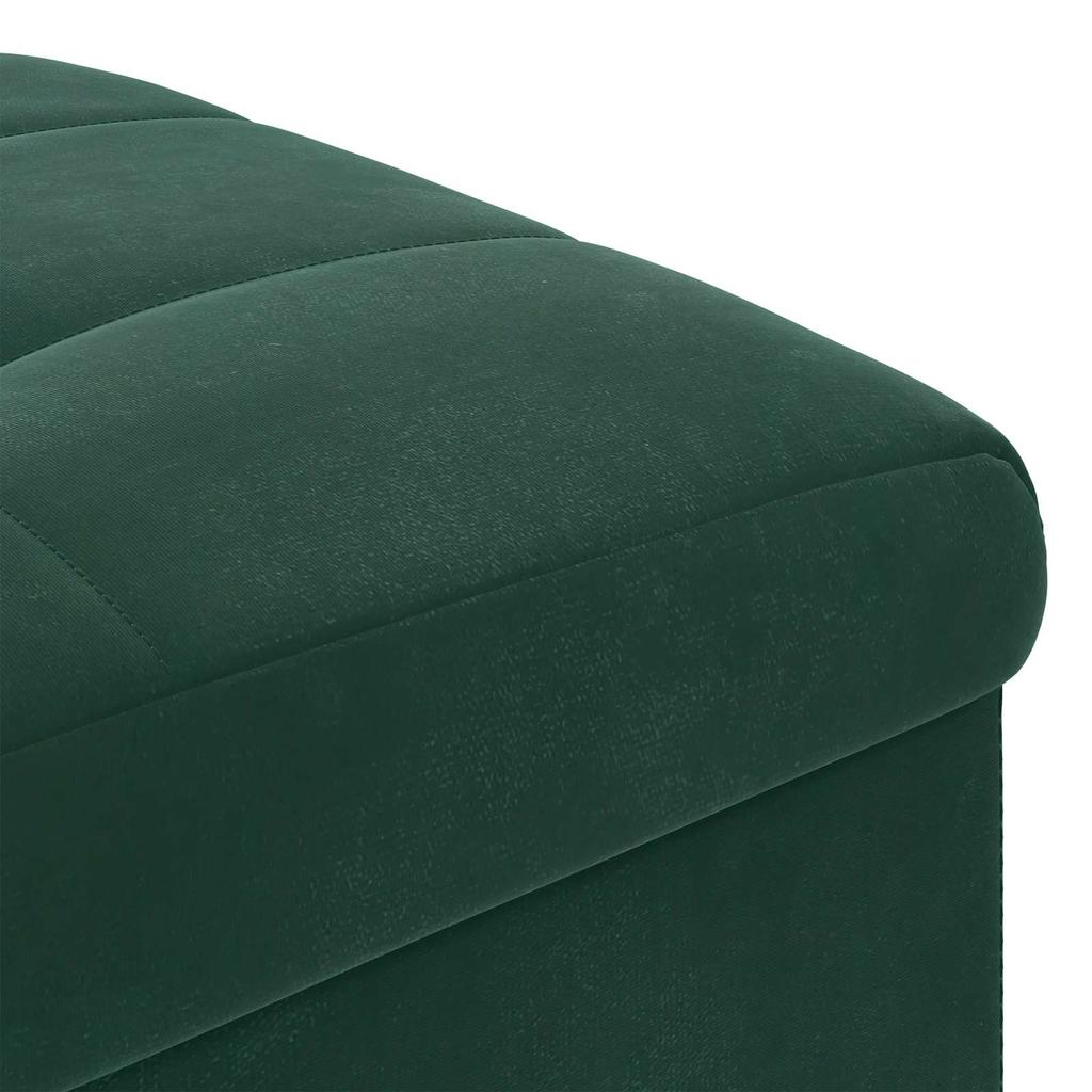 Storage Ottoman in Dark Green 40 x 40 x 45 cm Velvet