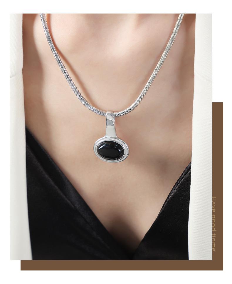 18k Gold Titanium Steel Pendant Necklace - Versatile Non-Fading Jewelry for Women