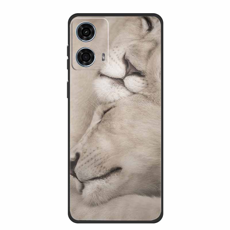 Pentru Motorola Moto G24 Power Carcasă Silicon Lup Leu TPU Moale Carcasă Telefon Pentru Moto G24 Power Capac Spate Desene Animate Carcasă Rezistentă la Șocuri