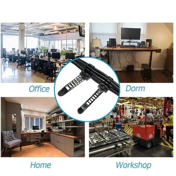 10/20 st buntbandsfäste Justerbara klämmor Självhäftande rem Fixhållare Plast Nätverkskabel Nätsladd Bil Organizer Clamp