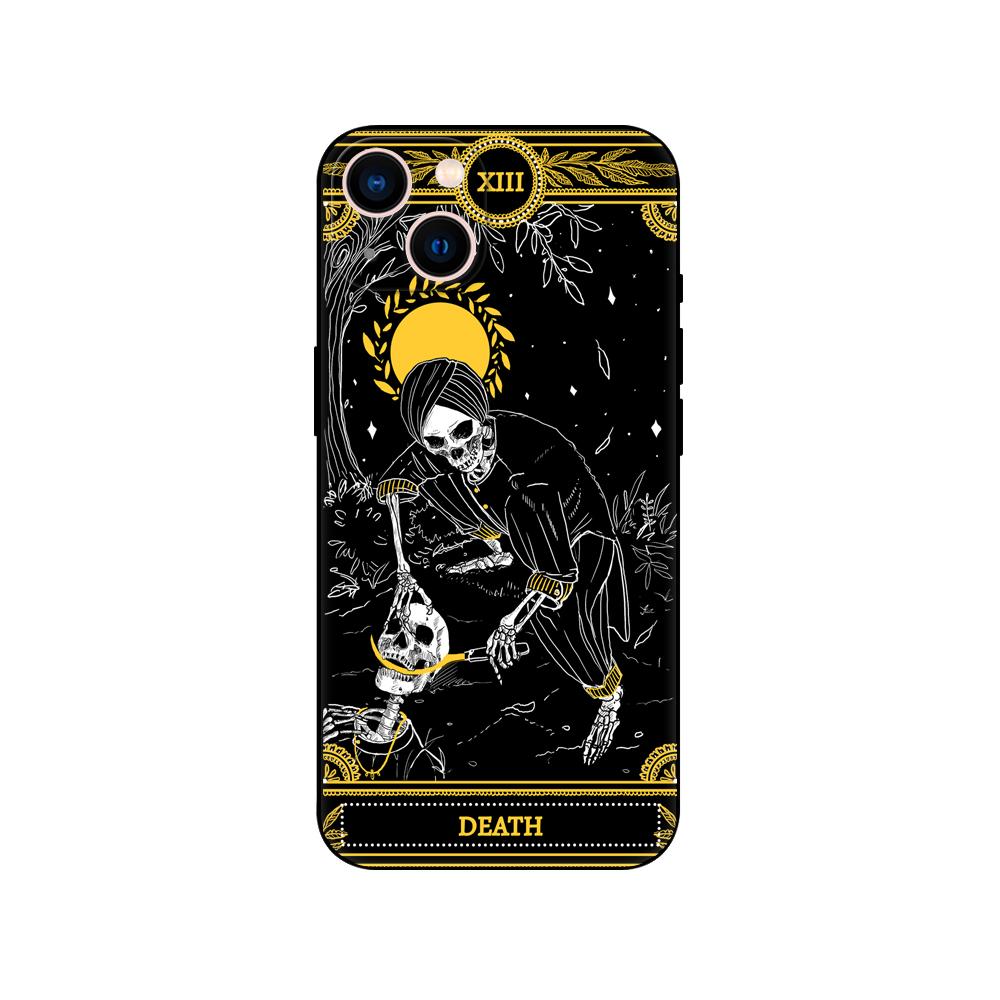 Death Tarot phone case for iphone 5 5s 2020se 6 6s 7 8 plus x 10 XR XS 11 12 13 mini pro MAX black tpu back cover