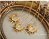 European & American Sunflower Pendant Clavicle Necklace, Titanium Steel 18K Gold, Luxury Jewelry for Women