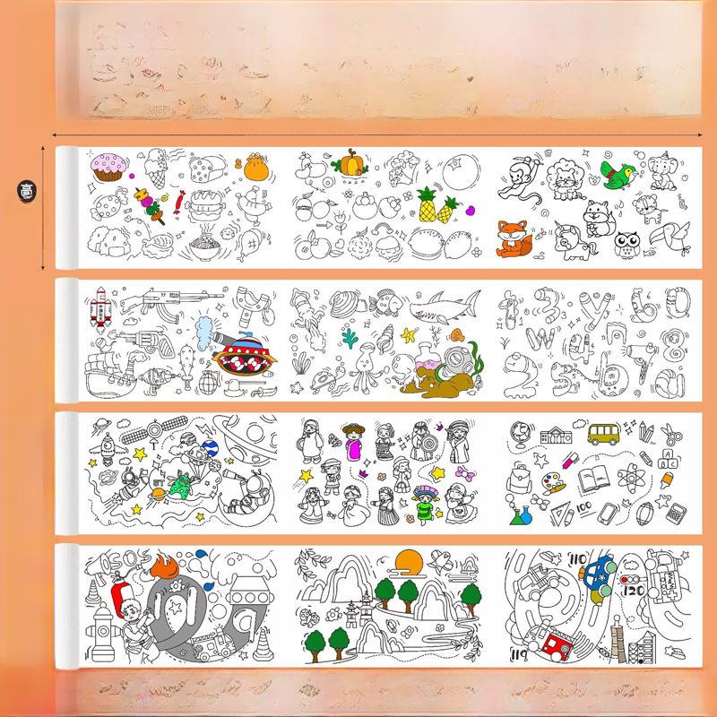 Extra Long Graffiti Scroll for Kids: Large Coloring Canvas for Kindergarten