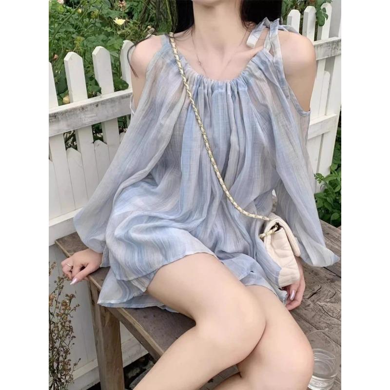 Short Sets For Women 2 Pieces Tie Dye Chiffon Woman Shorts Stylish Hot Promotion Casual New In Matching Two-piece Style