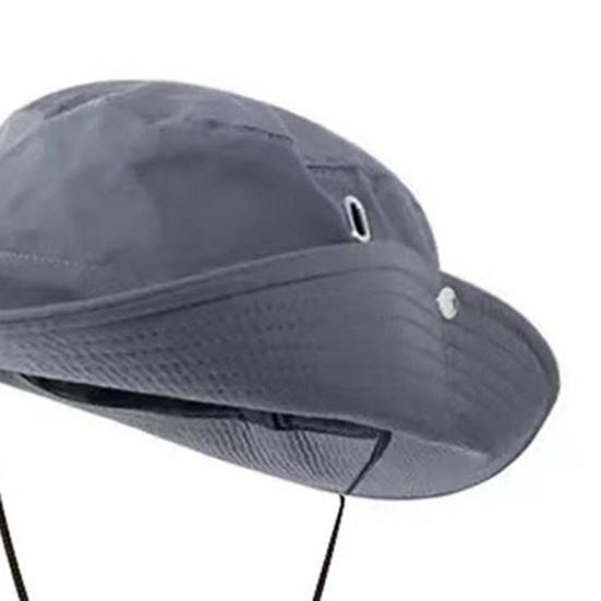 Sonnenhut für Herren Damen Breiter Rand Anglerhut Verstellbares Winddichtes Seil Sonnenschutzhut Atmungsaktiver Sommerhut für Outdoor Reisen Wandern Camping
