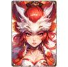 Mfoever Pinup Anime Fox Girl Metal Tin Signs Plaque Wall Decoration Vintage Posters Iron Painting for Man Cave Home Cafe Garden Club Bar