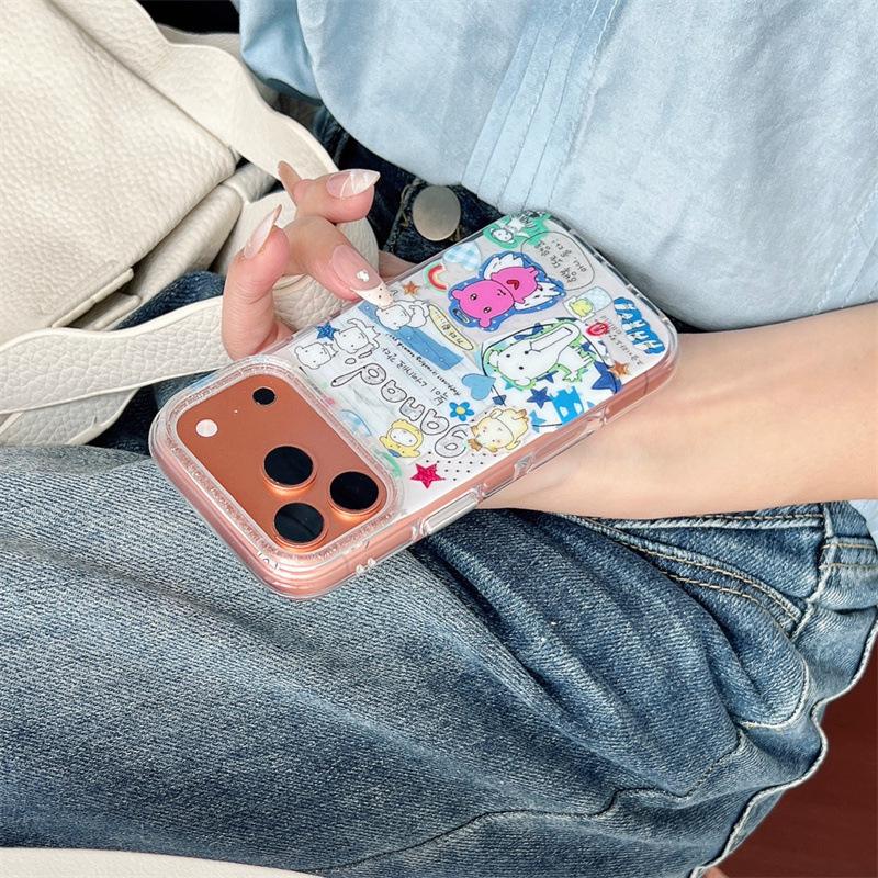 

Colorful Graffiti Big Head Puppy Chain Phone Case for iPhone 17/16 Pro Max/15/14 iPhone 16 Pro