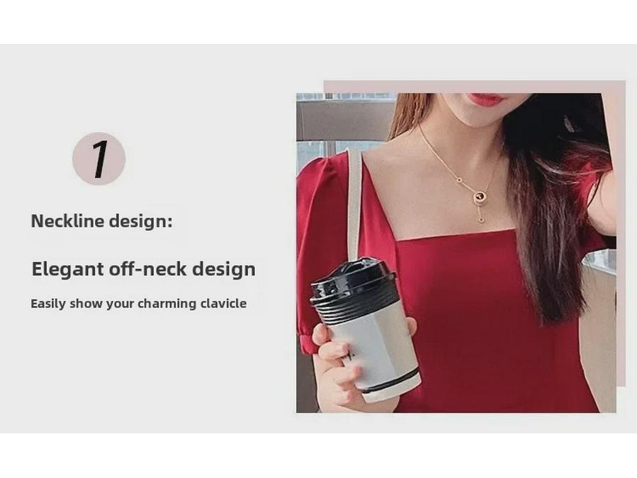 Plus Size Women's Black Summer Dress: French Retro Hepburn Style with Square Neckline.