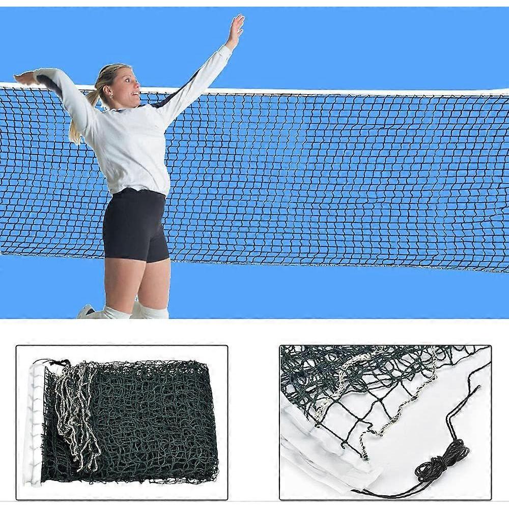 Dww-6.1X0.76m Green Portable Badminton Net, Adjustable Foldable Tennis Volleyball Net, Knotless Net for Garden Beach Outdoor Sports