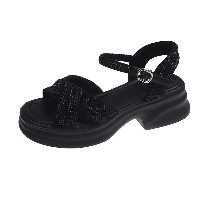 

Модные женские спортивные сандалии, новинка 2024 года, летняя женская обувь, сандалии на толстой подошве, обувь на платформе, Sandale Femme Eté, 2022 Luxe 35 чёрный