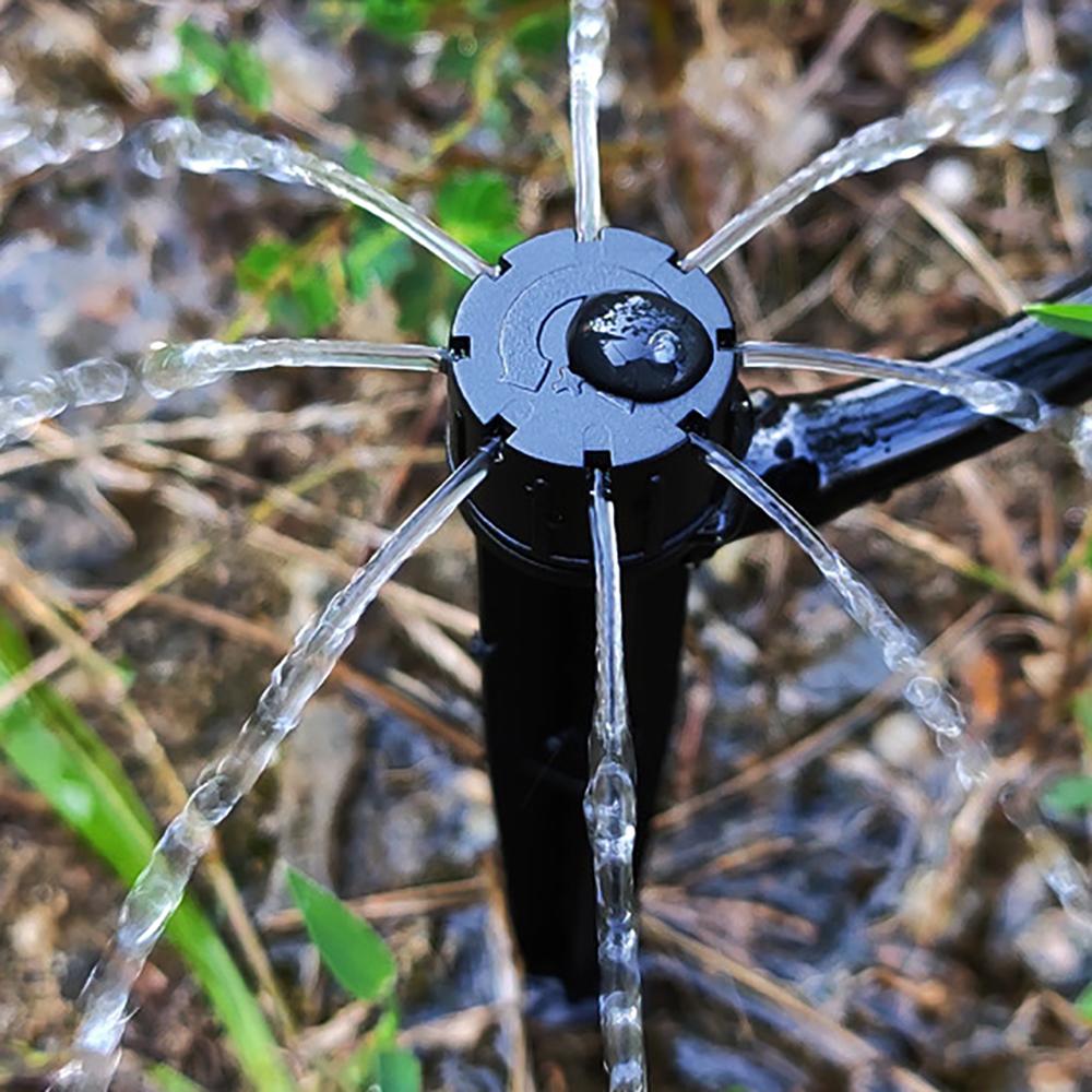 100 Pcs 360 Degree 8 Holes Sprinklers Garden Greenhouse Adjustable Irrigation Nozzle 13cm Ground Plug-in For 4/7mm Hose PE Pipe