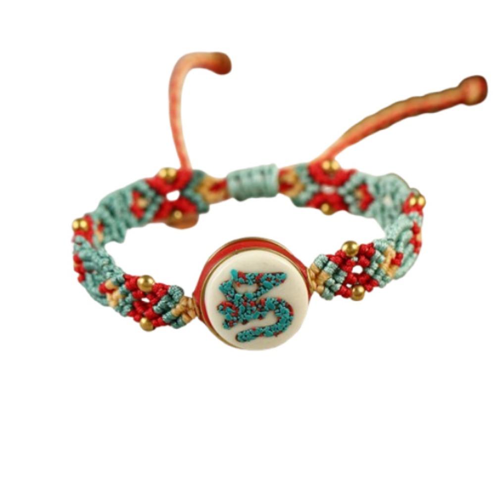 

Красочные плетеные браслеты из бисера, ретро плетеный браслет-обертка, тибетский веревочный браслет, браслеты на запястье Style 3