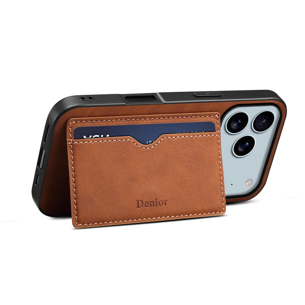 EUCAGR for IPhone 17 17 Air 17 Pro Max 16E 16Pro Max 16 Luxury Retro Wallet Phone Case Card Holder PU Leather Stand Back Cover