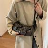Leftside Fashion Double Pockets Design PU Leather Shoulder Bag for Women Tend Female Crossbody Bag Underarm Handbags