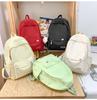Schoolbag Female Students High School Students Solid Color Backpack