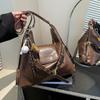 Retro large-capacity bag Women's commuter shoulder tote bag College student class schoolbag Multifunctional backpack